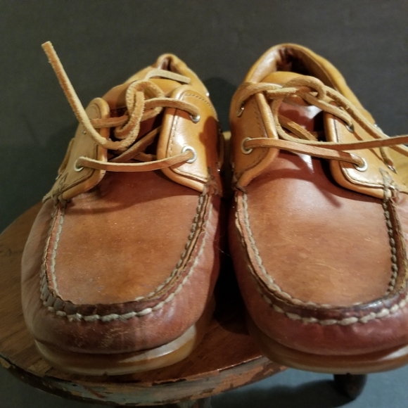 Sebago Dockside Leather Boat Slip On Casual Shoes Rust Tan Sz 7.5 - Picture 12 of 14